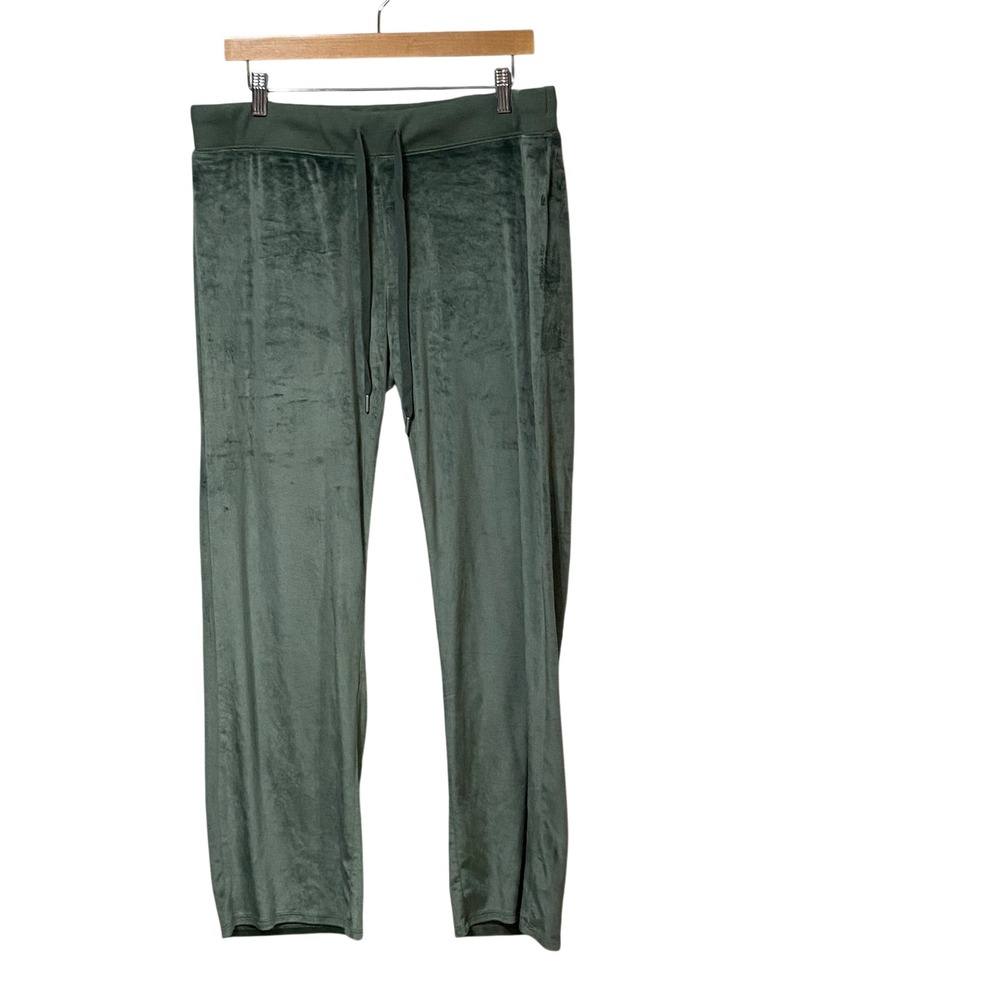 Aerie Real Good Olive Green Velour Joggers XL Relaxed Lounge Pants Drawstring